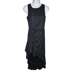 Berylove Black Ruffle Cocktail Dress Small NWT Sleeveless Rosette
